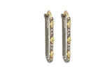 26mm Paper Clip Crivelli White & Champagne Diamonds Earrings