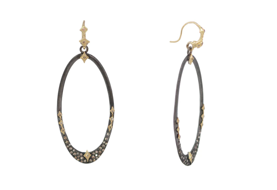 Open Oval Crivelli & Pave Champagne Diamonds Drop Earrings Earrings Armenta   