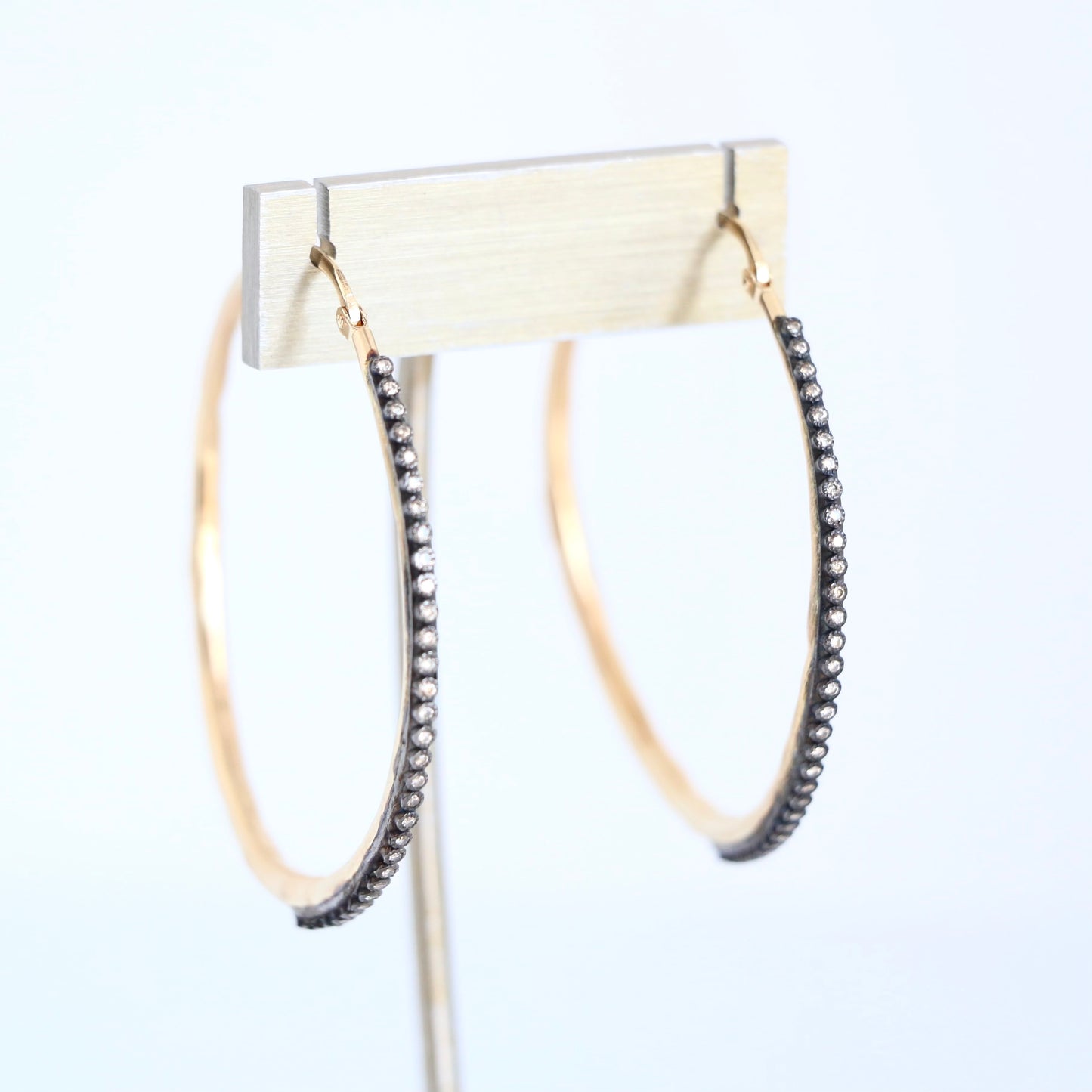 #24 Old World Gold Hoop Diamond Earrings Earrings Armenta   