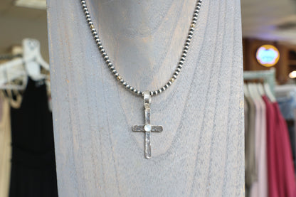 Small Cross with Pearl Pendant Pendants Richard Schmidt   