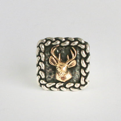 The Big Buck Ring Rings Dian Malouf Silver/Gold 5 (Allow 6-8 weeks) 