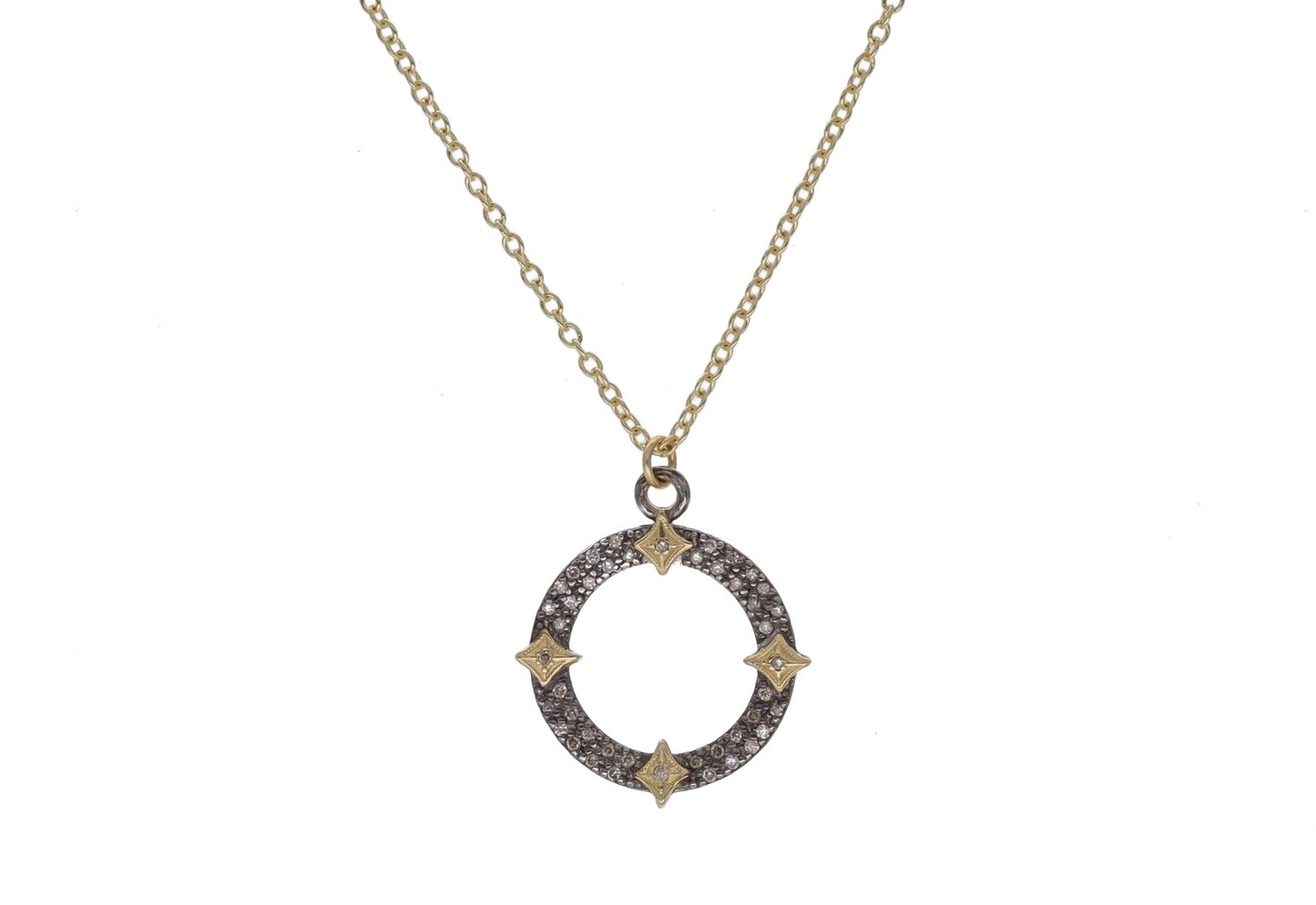 Open Pave Circle Necklace Necklaces Armenta   