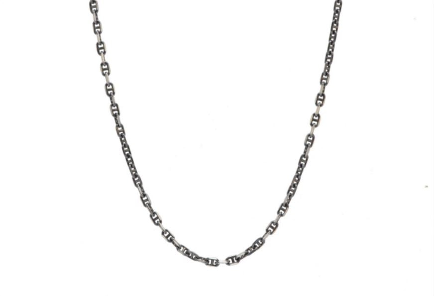Blackened Sterling Silver Box Chain Necklaces Armenta   