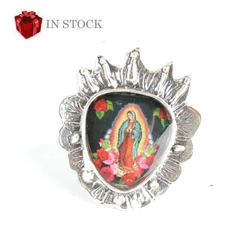 Our Lady of Guadalupe Sacred Heart Ring Rings Shoofly   