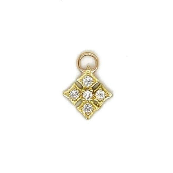 Sueno Gold Cross with White Diamonds Charm Pendant Armenta   