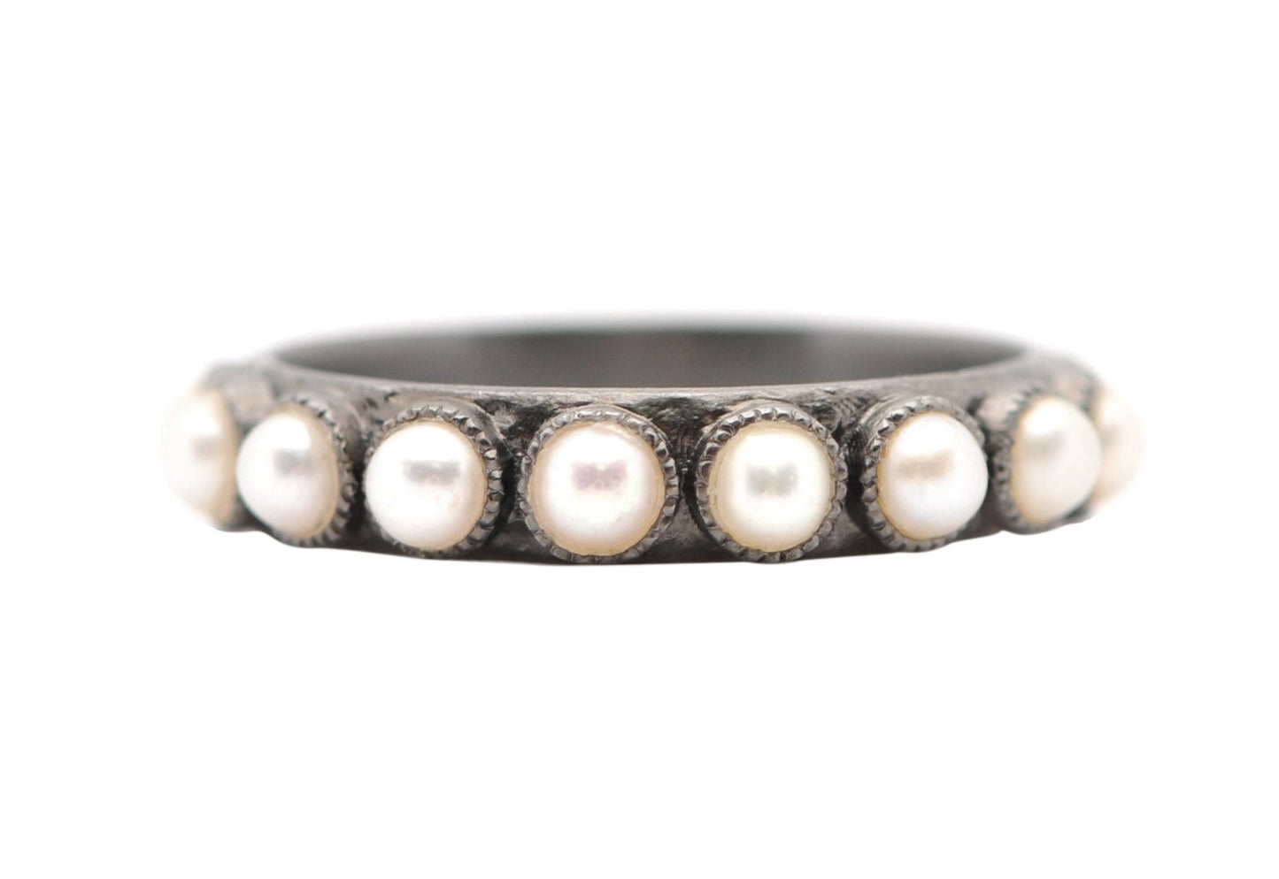 Eternity Stack White Pearls Band Ring Rings Armenta   