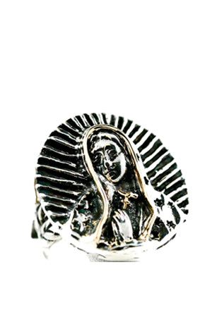 Round Praying Virgin Ring Rings Dian Malouf Silver/Gold 5 (Allow 6-8 weeks) 