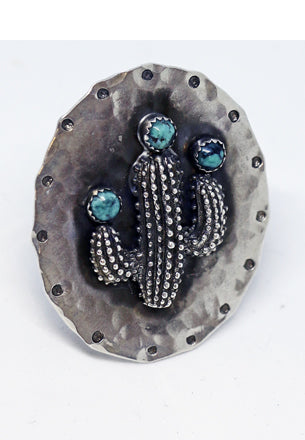 Cactus Ring with Turquoise Rings Richard Schmidt   