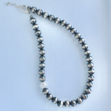 12mm Navajo Beads with Single Pearl Necklace