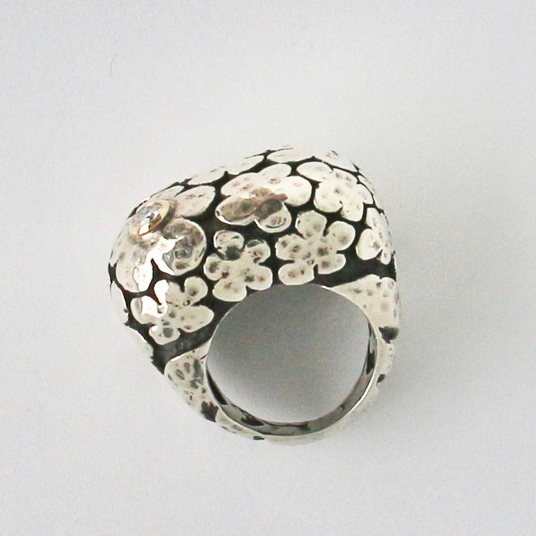Blooms Ring with Gold Bezel and Diamond Rings Dian Malouf   