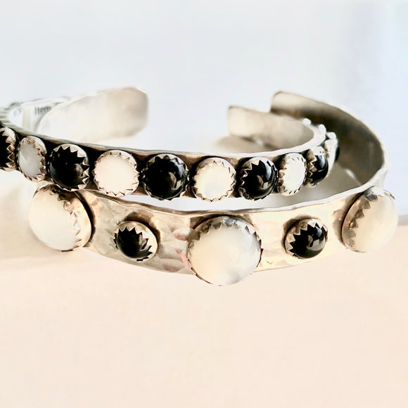 10MM Cuff with Mother of Pearl and Black Onyx