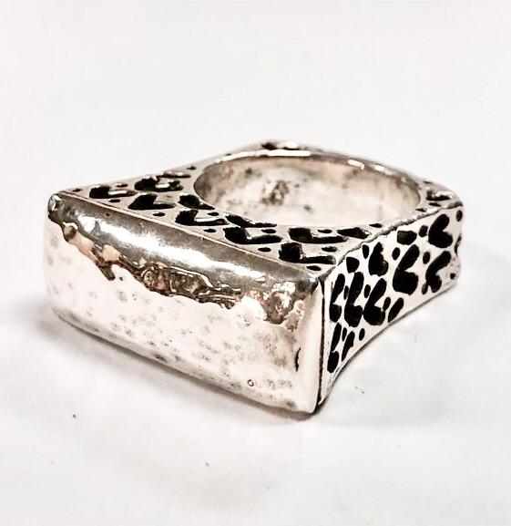 Wide Textured Bar Ring Rings Dian Malouf   