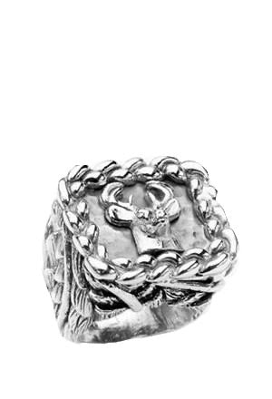 Lil Deer Ring Rings Dian Malouf All Silver 5 (Allow 6-8 weeks) 