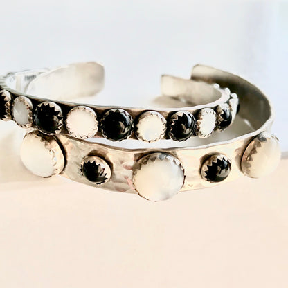 6mm Mother of Pearl and Black Onyx Cuff Cuffs Richard Schmidt   