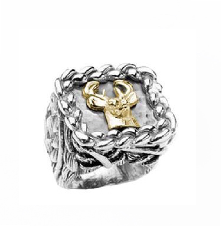 Lil Deer Ring Rings Dian Malouf Silver/Gold 5 (Allow 6-8 weeks) 
