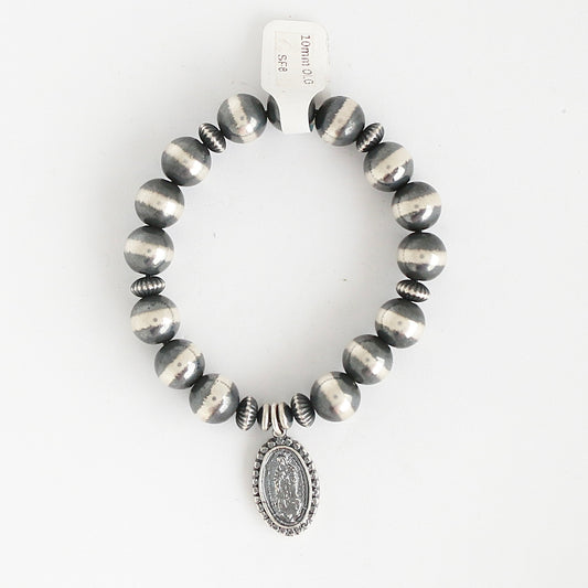 Our Lady of Guadalupe 10mm Navajo Bead Bracelet Bracelets Shoofly   