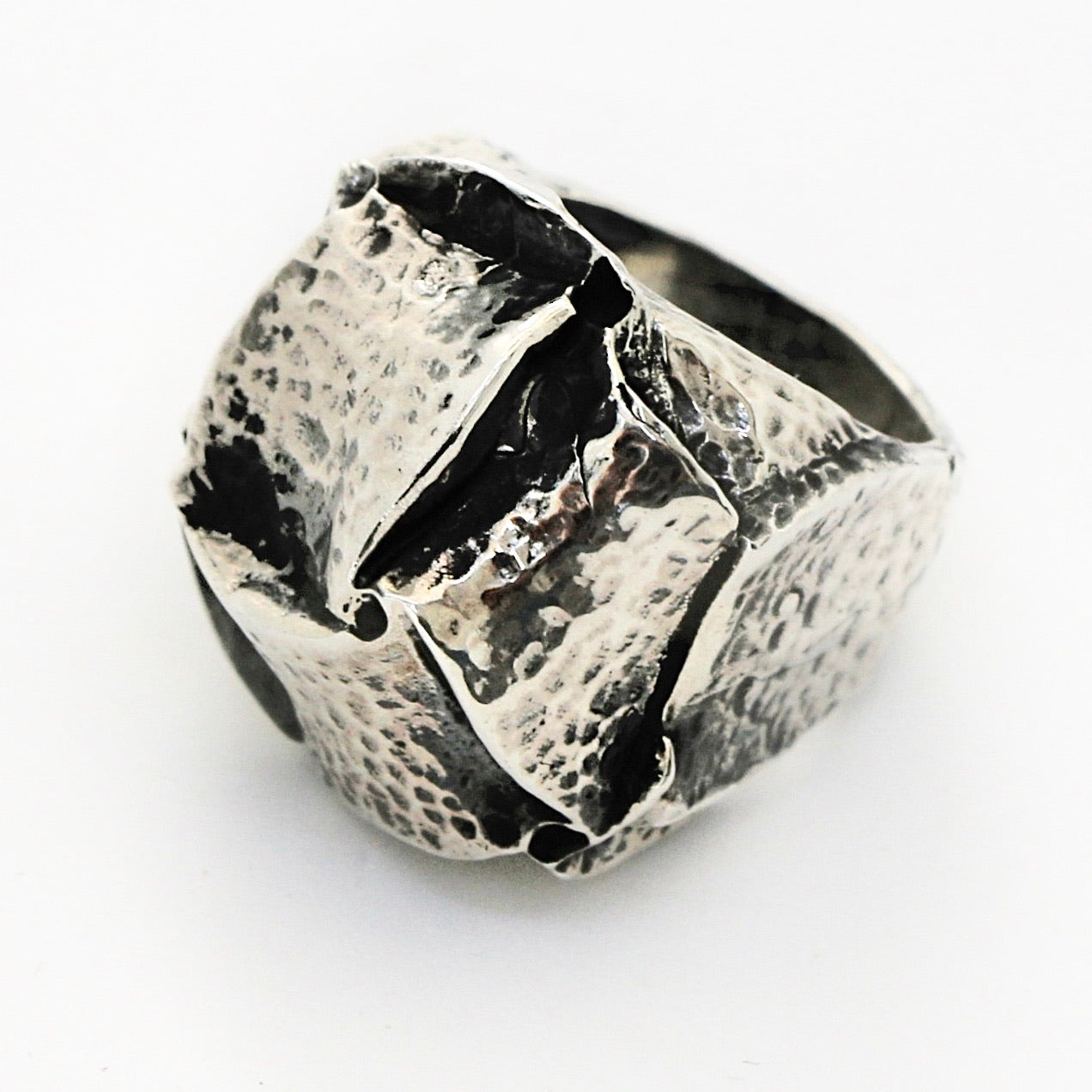 Silver Rugged Knot Ring Rings Dian Malouf   