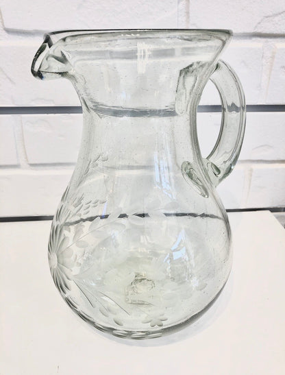 Mexico Condessa Pear-Shaped Glass Pitcher - Clear Pitchers Rose Ann Hall Designs   