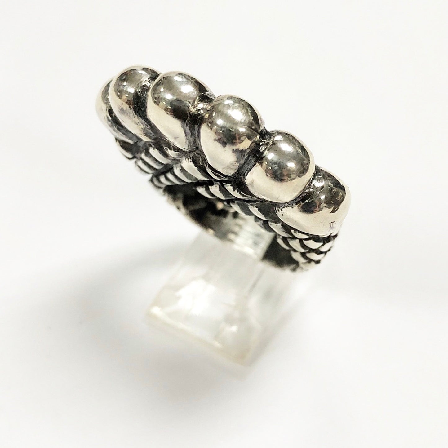 Scallop Stacker Ring Rings Dian Malouf All Silver 5 (Allow 6-8 weeks) 