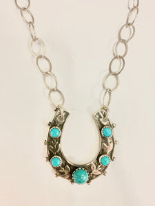 5 Turquoise Horseshoe Necklace