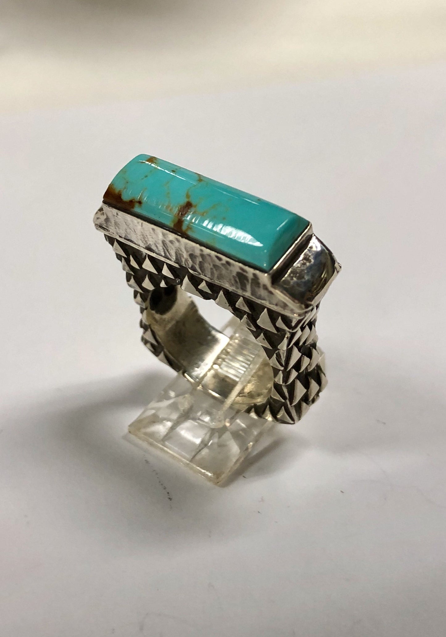 Stone Bar Stack Ring Rings Dian Malouf All Silver 5 (Allow 6-8 weeks) Kingman Turquoise (as pictured)
