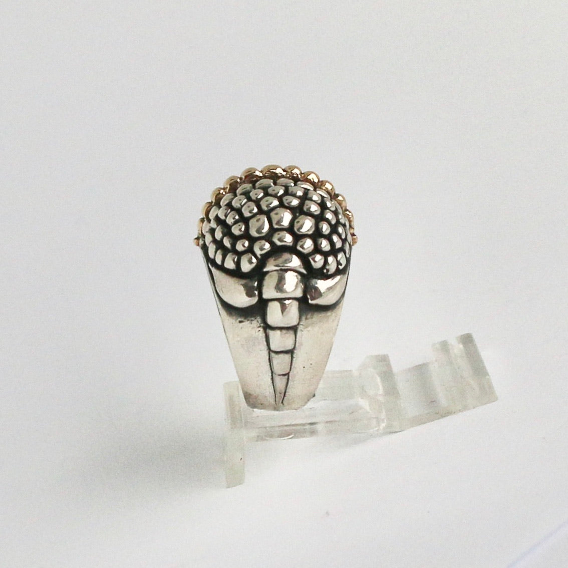 Silver and Gold Armadillo Ring Rings Dian Malouf   