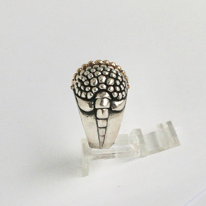 Silver and Gold Armadillo Ring Rings Dian Malouf   