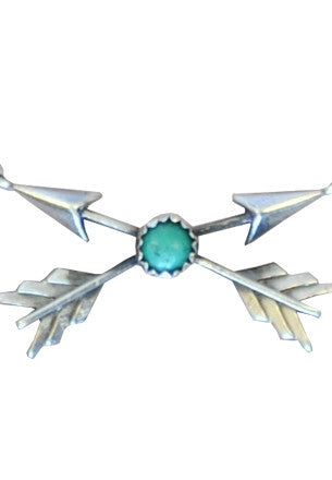 Crossed Arrows with Turquoise Necklace Necklaces Richard Schmidt   