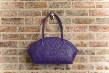 Paloma Hand-Tooled Leather Purse Purse Hide and Chic Purple  
