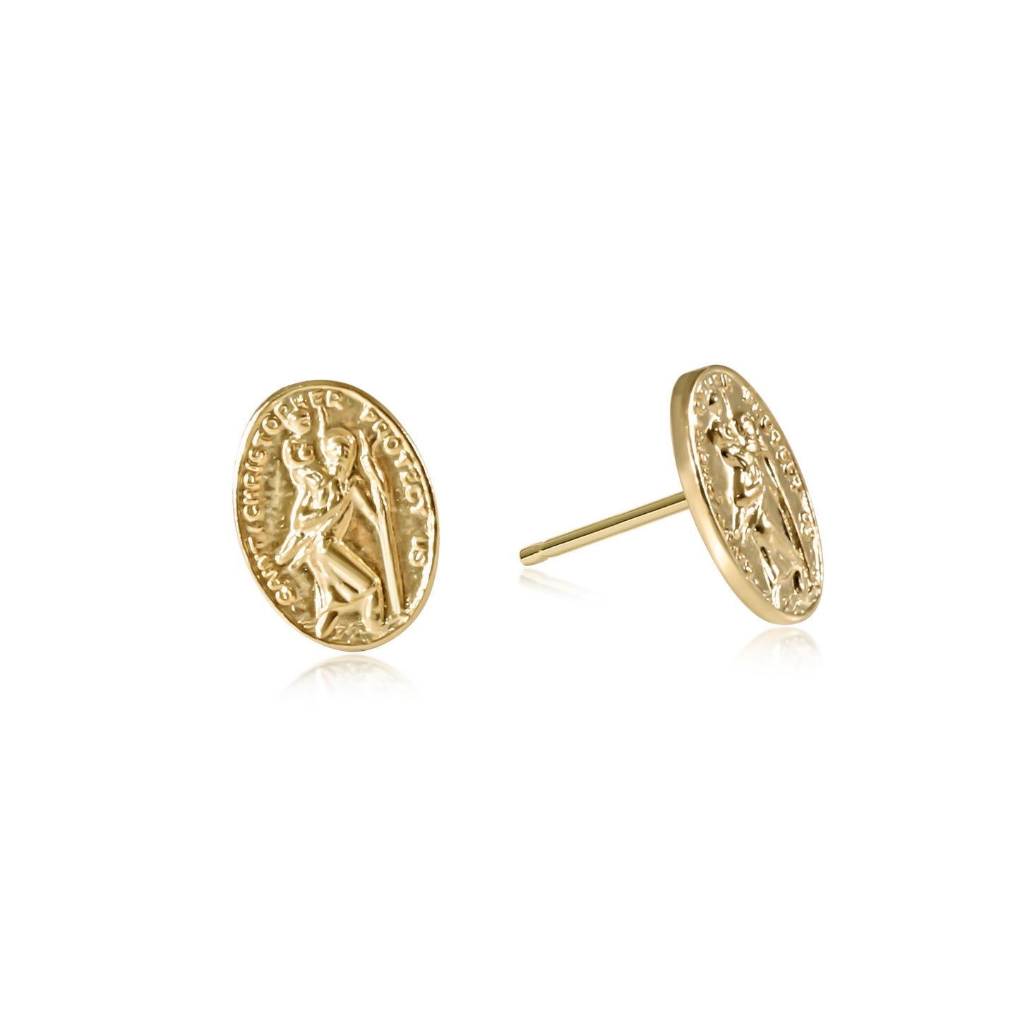 Protection Gold Studs Earrings Enewton   