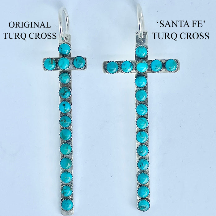 Santa Fe Turquoise Cross Pendant Pendants Richard Schmidt   