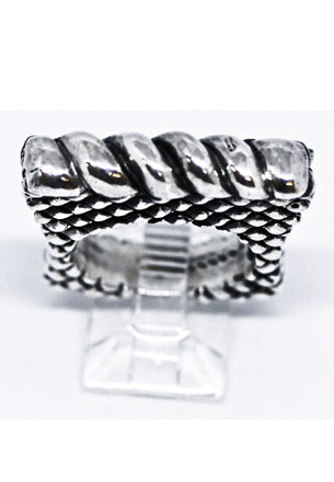Twist Bar Ring Rings Dian Malouf All Silver 5 (Allow 6-8 weeks) 